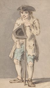 Tigger med stab som holder tricorn hatt av Louis Philippe Boitard
