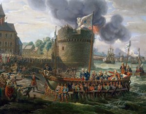 Louis XVI besøker Cherbourg havn, 23. juni av Louis Philippe Crepin