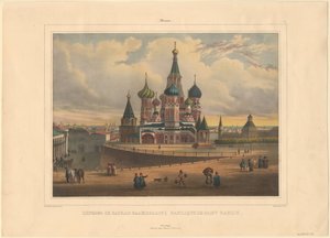 Basil-katedralen i Moskva, 1845 av Louis Pierre Alphonse Bichebois