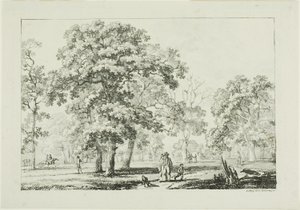 Folk som går i en skog av Louis Pierre Baltard