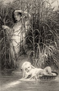 Moses oppdaget på Nilen av Louis Pierre Henriquel-Dupont
