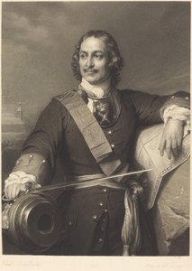 Peter den store av Russland av Louis Pierre Henriquel after Paul Delaroche
