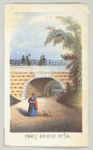 Fancy Bridge nr. 14, fra serien, Views in Central Park, New York, del 3, 1864. av Louis Prang