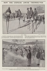 Hvordan kineserne morer seg (litho) av Louis Remy Sabattier