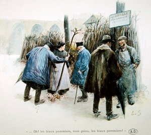 Barnehager og barnehagekvinne som berømmer de fantastiske epletrærne i Normandie av Louis Remy Sabattier