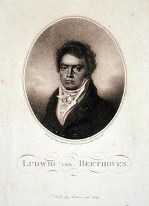 Ludwig van Beethoven (1770-1827) gravert av Blasius Hofel (1792-1963) 1814 (mezzotint) av Louis Rene (after) Letronne