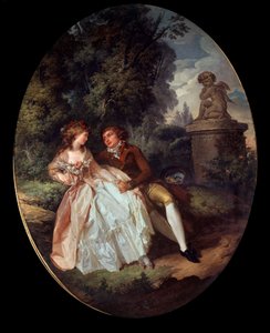 Galante Scene (med Amor) Maleri av Louis Trinquesse (1746-1800) Turer fra 1700-tallet, Musee des Beaux Arts