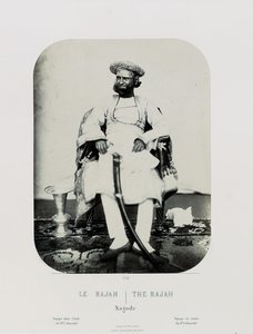 En kongelig Natch på øya Jug Navas Oudeypour; The Rajah, ca. 1865-68 (albumtrykk) av Louis Rousselet