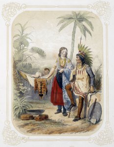 Familie i Oceania - i "" Album of the young traveler"", illustrert av Louis Lassalle