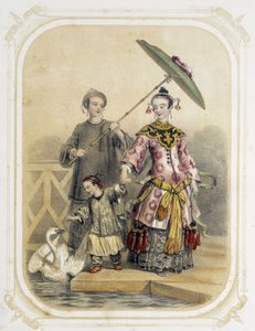 Familie på tur i Kina - i "Album du jeune voyageur", illustrert av Louis Lassalle