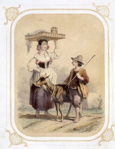 Italiensk og bondegjeter - i "" Album of the young traveler"", illustrert av Louis Lassalle