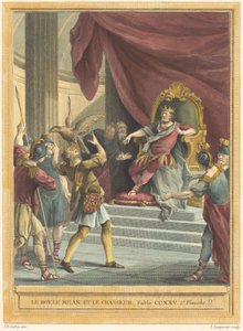 Kongen, dragen og jegeren av Louis Simon Lempereur after Jean Baptiste Oudry