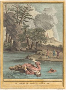 Le torrent et la riviere (The Torrent and the River) av Louis Simon Lempereur after Jean Baptiste Oudry