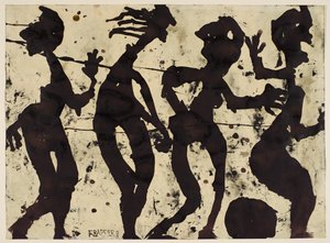 Brousse og Frapper, verso, ca. 1937-1942 (olje gouache og blekk på papir)