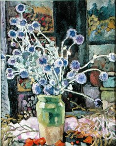 Bukett med blomster ved vinduet av Louis Valtat