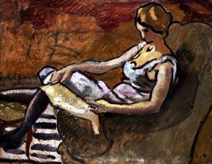 The Thinker, ca. 1916 (olje på panel) av Louis Valtat