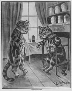 En alvorlig sak (gravering) av Louis Wain