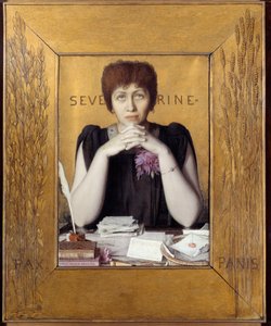Portrett av Caroline Remy kalt Severine (1855 - 1929) fransk journalist. Maleri av Louis Welden Hawkins (1849 - 1910) Ec. Ang