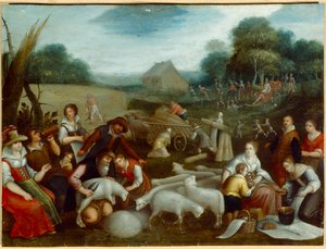 Sommer (olje på lerret) av Louis de (circle of) Caullery