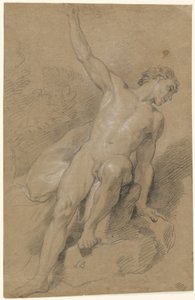 Naken mann sitter på steiner av Louis de Boullogne the Younger