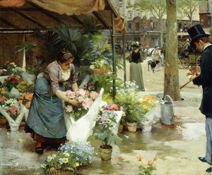 Et blomstermarked i Paris