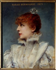 Portrett av Henriette Rosine Bernard dit Sarah Bernhardt (1844-1923) samfunnet til Comedie Francaise. Maleri av Louise Abbema (1858-1927) av Louise Abbéma