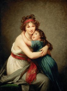 Selvportrett med sin datter, Julie, ca. 1789.