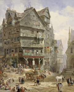 The High Street fra West Bow, Edinburgh (akvarell)