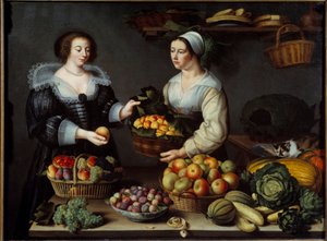 Frukt- og grønnsakshandleren Maleri av Louise Moillon (1610-1696) 1630 Søn. 1,20x1,65m