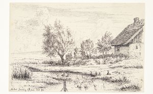 Landskap med våningshus