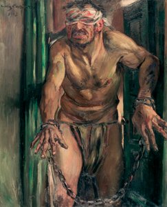 ""Samson aveugle"" (The Blinded Samson) maleri av Lovis Corinth (1858-1925) Dim 105x130 cm Olje på lerret 1912 Statsmuseer, Berlin
