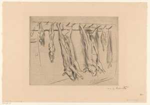 slaktede griser av Lovis Corinth (signed by artist)