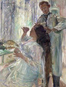 Charlotte Corinth ved toalettbordet hennes, 1911 av Lovis Corinth