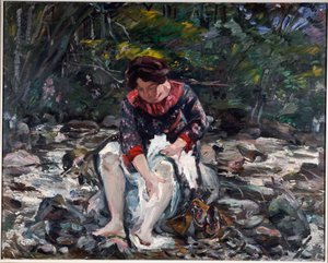 Jente i bekken, 1913 av Lovis Corinth