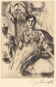 Interiør med kvinne Interiør med kvinne, 1917. av Lovis Corinth