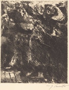 Kapusinerens preken - "Han foretrekker å løpe rundt med en jente") av Lovis Corinth