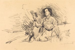 Jente som leser av Lovis Corinth