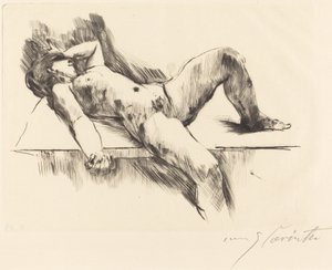 Liggende naken kvinne III av Lovis Corinth
