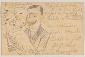 Lovis Corinth til Carl Strathmann: postkort av Lovis Corinth