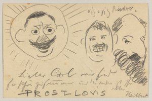 Lovis Corinth til Carl Strathmann: postkort, poststemplet 12. desember 1902 av Lovis Corinth