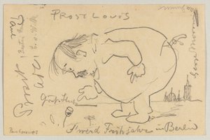 Lovis Corinth til Carl Strathmann: postkort, poststemplet 1. april 1908 av Lovis Corinth