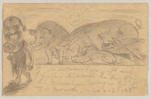 Lovis Corinth til Carl Strathmann: postkort, poststemplet 25. august 1899 av Lovis Corinth