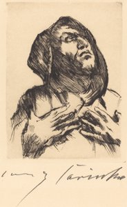 Munk stirrer oppover av Lovis Corinth