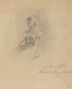 Sittende ung kvinne [recto] av Lovis Corinth