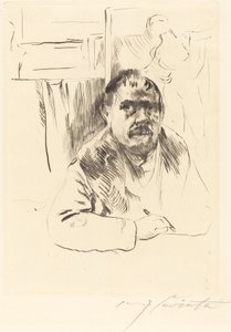 Selvportrett i pelsfrakk av Lovis Corinth
