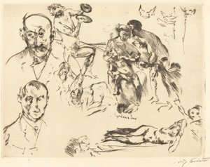 Skisser av menn, inkludert Max Liebermann av Lovis Corinth