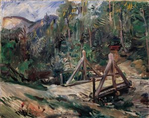 Tyrolerlandskap med bro av Lovis Corinth