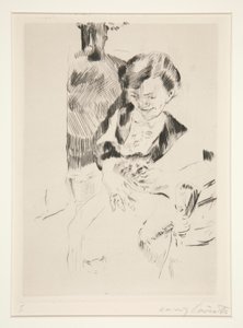 Kvinne med en kattunge av Lovis Corinth