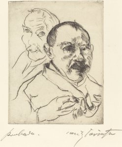 Skisse av to selvportretter av menn, 1915. av Lovis Corinth