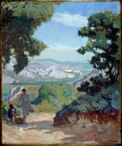 Rhodansk landskapsmaleri av Joseph Loys Prat (1879-1934), 1900-tallet.